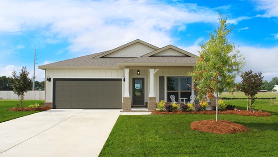 New construction home exterior in Baldwin County